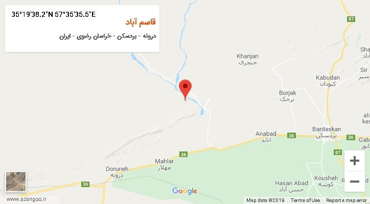 روستای قاسم آباد بر روی نقشه