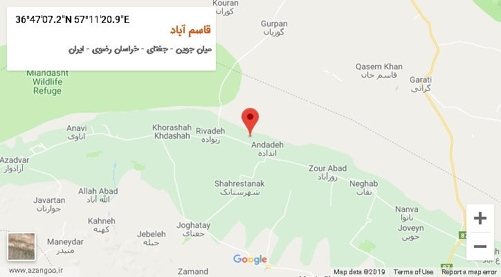 روستای قاسم آباد بر روی نقشه