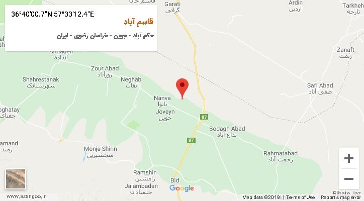 روستای قاسم آباد بر روی نقشه
