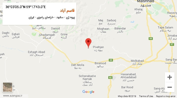 روستای قاسم آباد بر روی نقشه