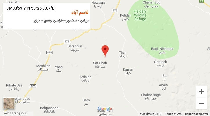 روستای قاسم آباد بر روی نقشه