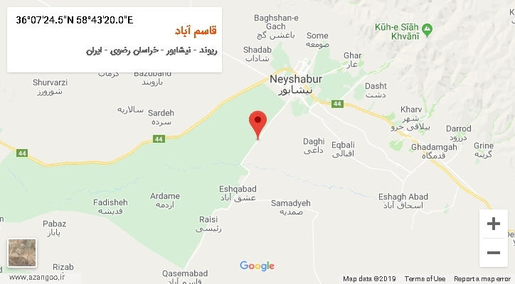 روستای قاسم آباد بر روی نقشه