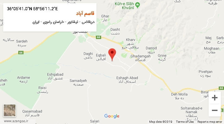 روستای قاسم آباد بر روی نقشه