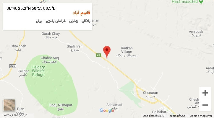 روستای قاسم آباد بر روی نقشه