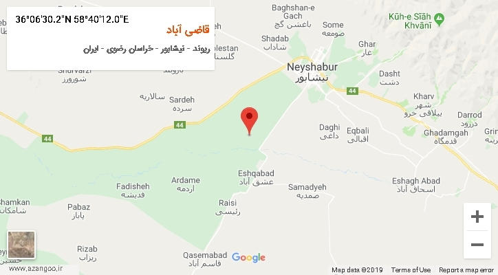 روستای قاضی آباد بر روی نقشه