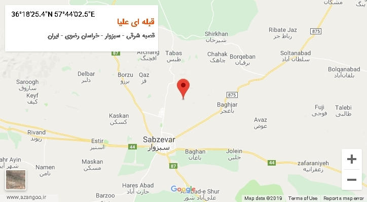 روستای قبله ای علیا بر روی نقشه