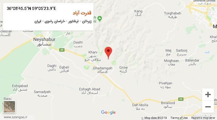 روستای قدرت آباد بر روی نقشه