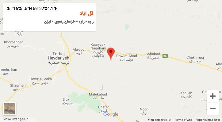 روستای قل آباد بر روی نقشه