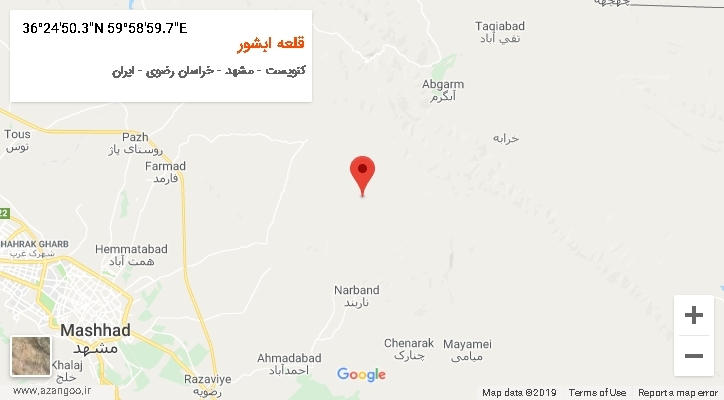 روستای قلعه ابشور بر روی نقشه