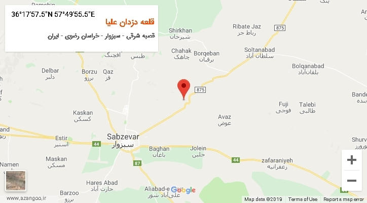 روستای قلعه دزدان علیا بر روی نقشه