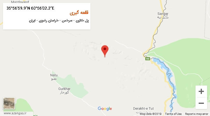 روستای قلعه گبری بر روی نقشه