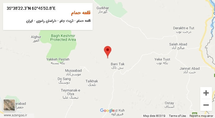 روستای قلعه حمام بر روی نقشه