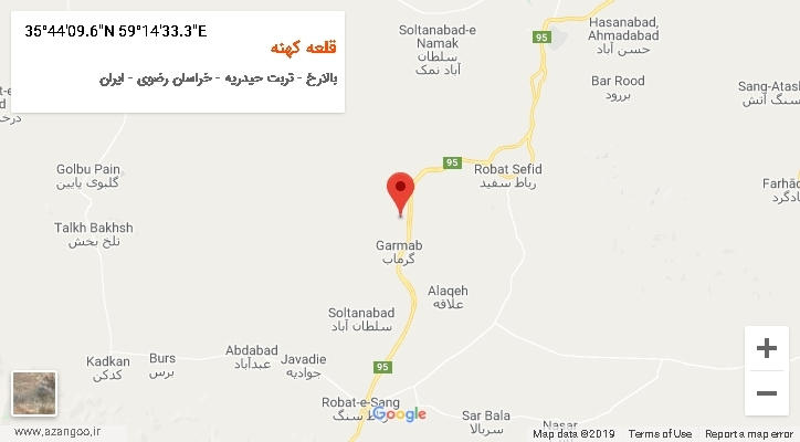 روستای قلعه کهنه بر روی نقشه