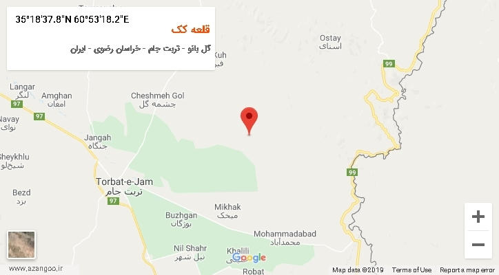 روستای قلعه کک بر روی نقشه