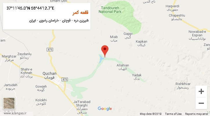 روستای قلعه کمر بر روی نقشه
