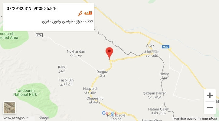 روستای قلعه کر بر روی نقشه