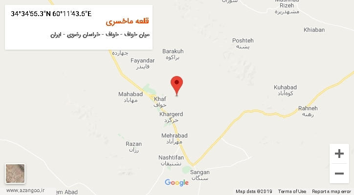 روستای قلعه ماخسری بر روی نقشه