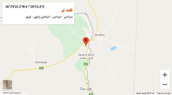 روستای قلعه نو بر روی نقشه