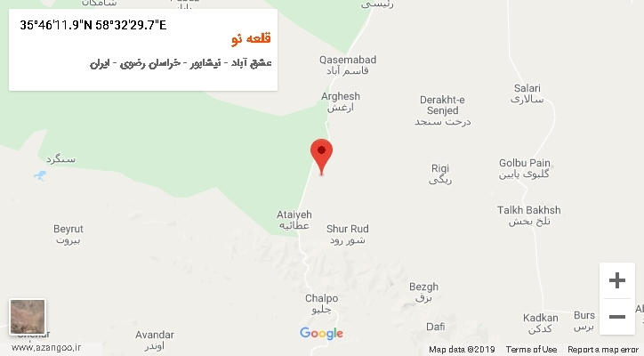 روستای قلعه نو بر روی نقشه