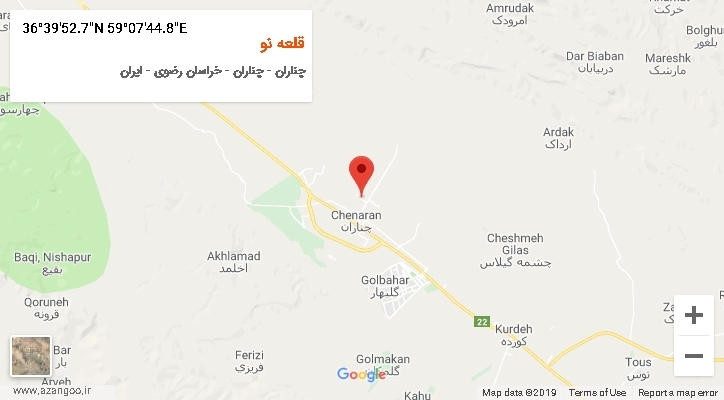 روستای قلعه نو بر روی نقشه