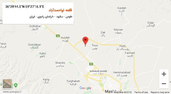 روستای قلعه نواحمدآباد بر روی نقشه