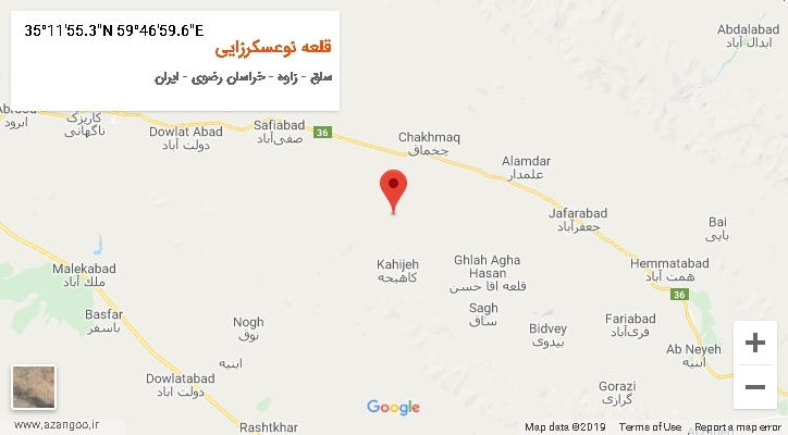 روستای قلعه نوعسکرزایی بر روی نقشه