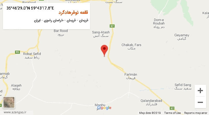 روستای قلعه نوفرهادگرد بر روی نقشه