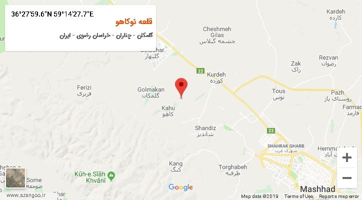 روستای قلعه نوکاهو بر روی نقشه