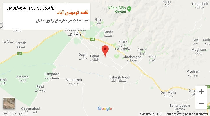 روستای قلعه نومهدی آباد بر روی نقشه