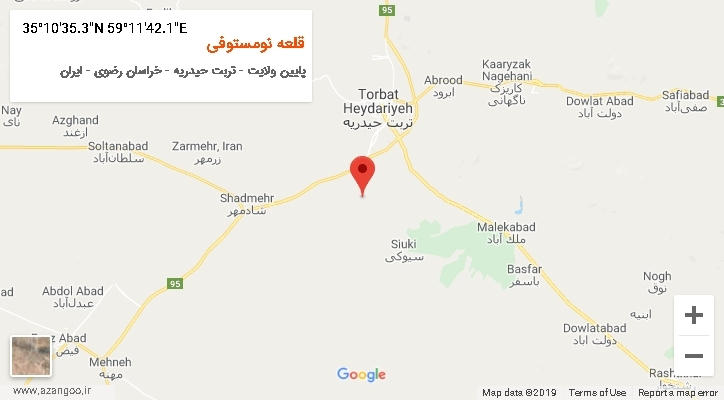 روستای قلعه نومستوفی بر روی نقشه