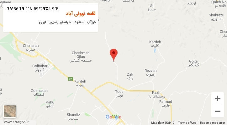 روستای قلعه نوولی آباد بر روی نقشه