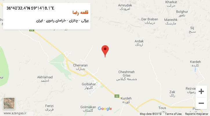 روستای قلعه رضا بر روی نقشه