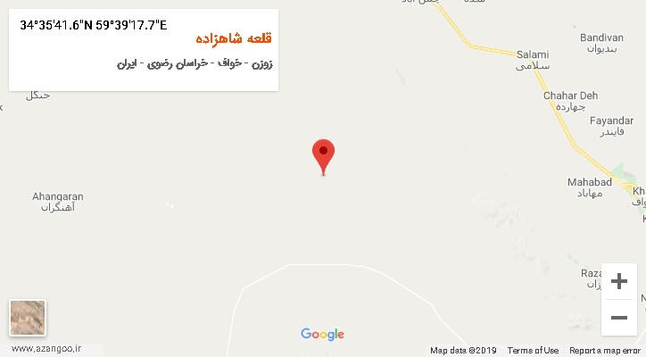 روستای قلعه شاهزاده بر روی نقشه