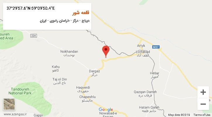 روستای قلعه شور بر روی نقشه