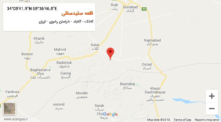 روستای قلعه سفیدسفلی بر روی نقشه
