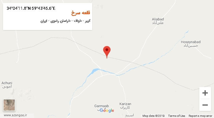 روستای قلعه سرخ بر روی نقشه