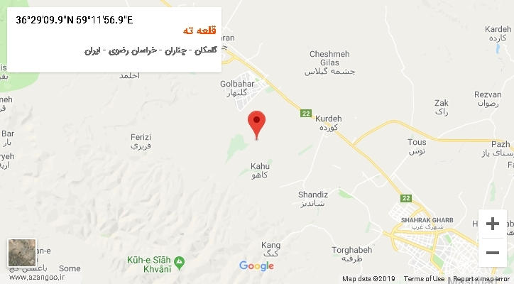 روستای قلعه ته بر روی نقشه
