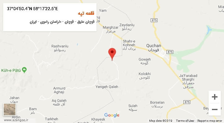 روستای قلعه تپه بر روی نقشه