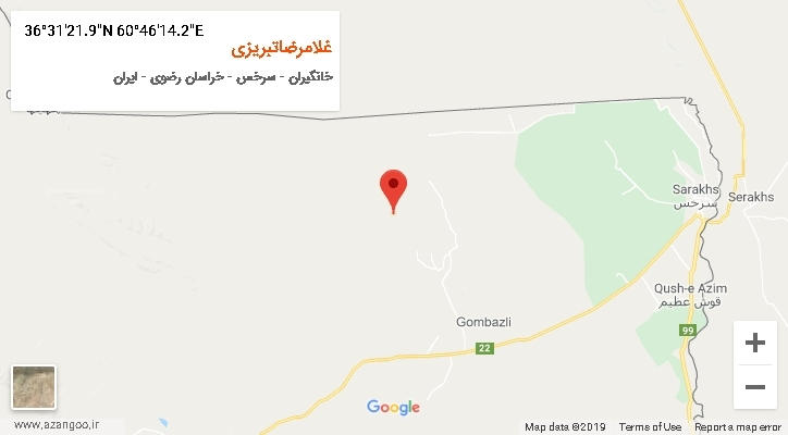 روستای غلامرضاتبریزی بر روی نقشه