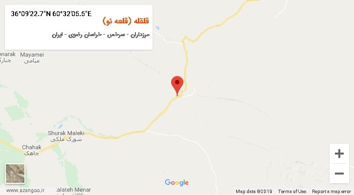 روستای قلقله (قلعه نو) بر روی نقشه