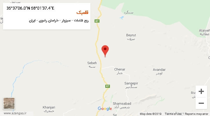 روستای قلمبک بر روی نقشه