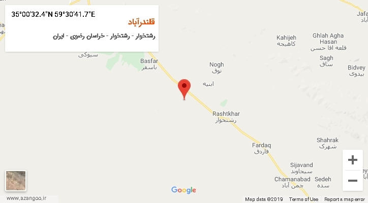 روستای قلندرآباد بر روی نقشه