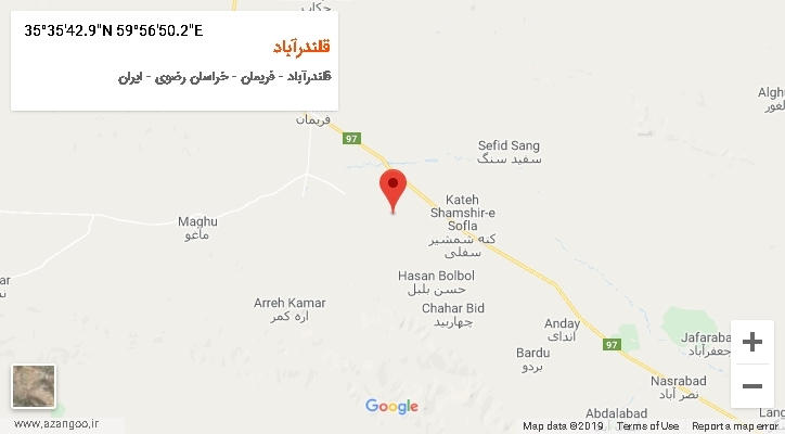 روستای قلندرآباد بر روی نقشه