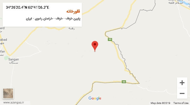 روستای قلورخانه بر روی نقشه