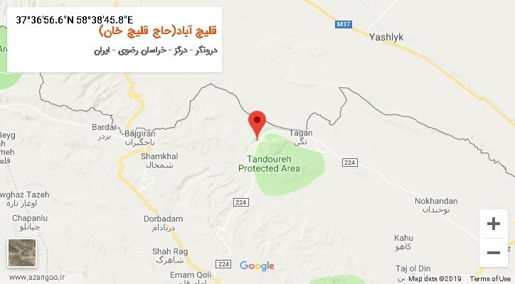 روستای قلیچ آباد(حاج قلیچ خان) بر روی نقشه