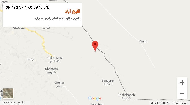روستای قلیچ آباد بر روی نقشه