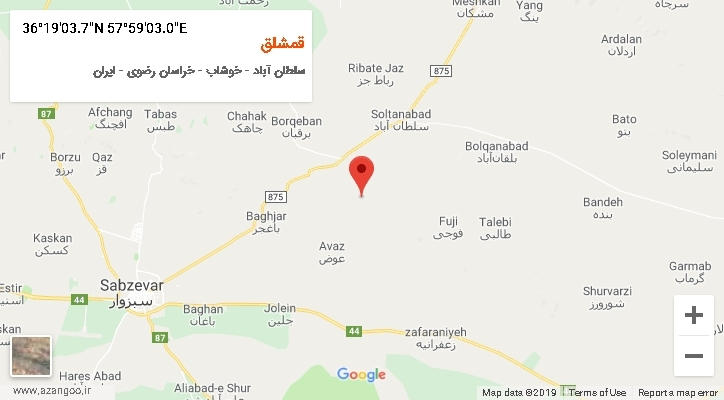 روستای قمشلق بر روی نقشه