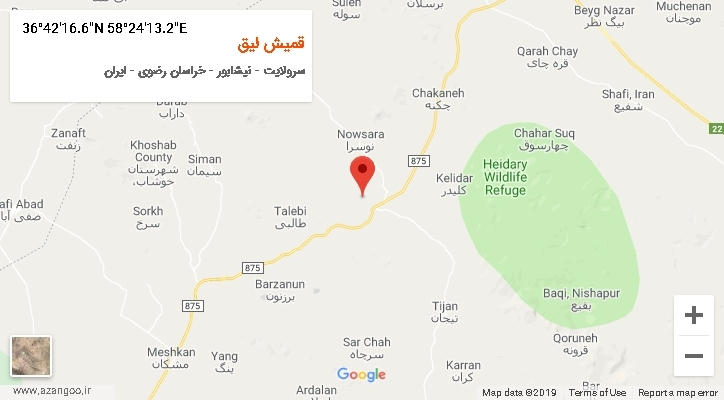 روستای قمیش لیق بر روی نقشه
