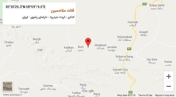 روستای قنات ملاحسین بر روی نقشه