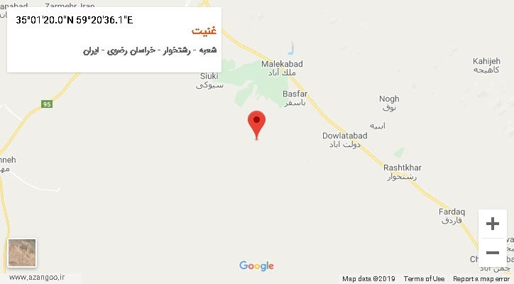 روستای غنیت بر روی نقشه